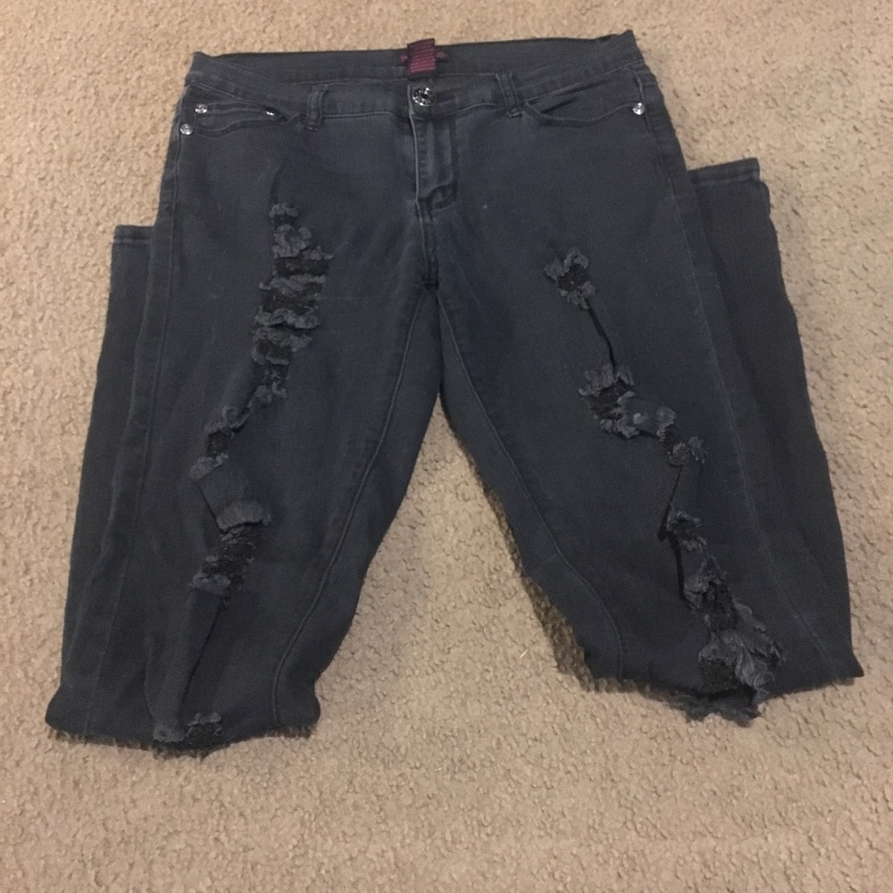 Silver Crush ripped skinny jeans
